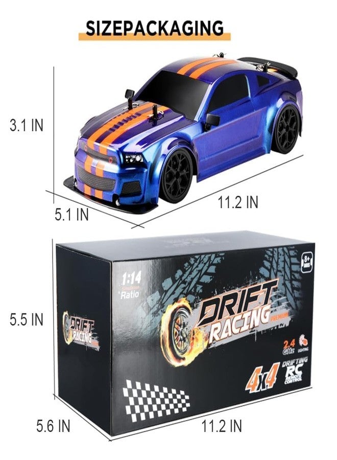 CIRBOX RC Drift Car 1/14 Scale, 4WD Remote Control Racing Car, 20+ MPH High Speed with LED Lights, 2.4GHz Rechargeable Hobby Drift Car, Multi Color RC Car for Boys & Adults - Image 3